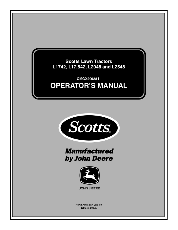 John Deere L2048, L17.542, L1742, L2548 OPERATOR’S MANUAL