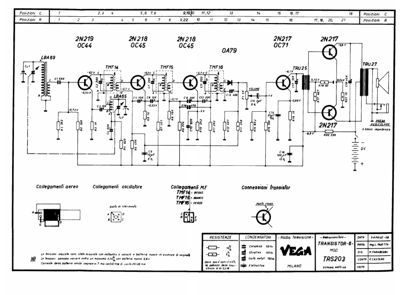 Vega trs203 schematic