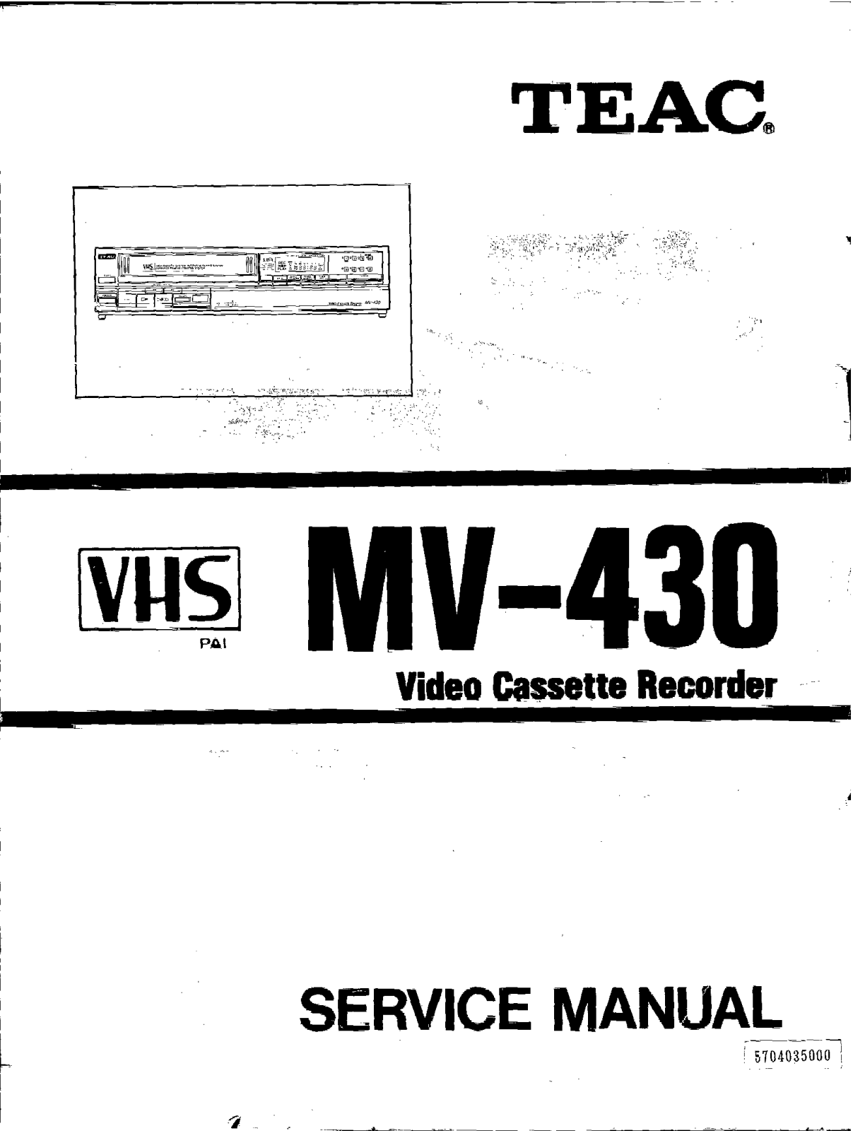 TEAC MV-430 Service manual