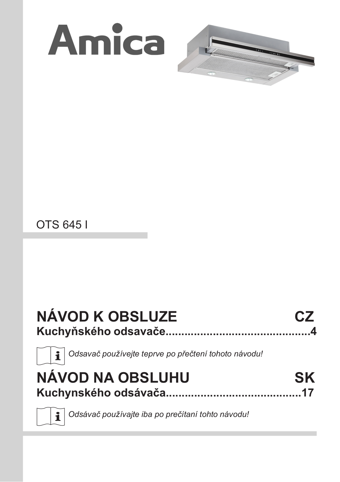 Amica OTS 645 I User Manual