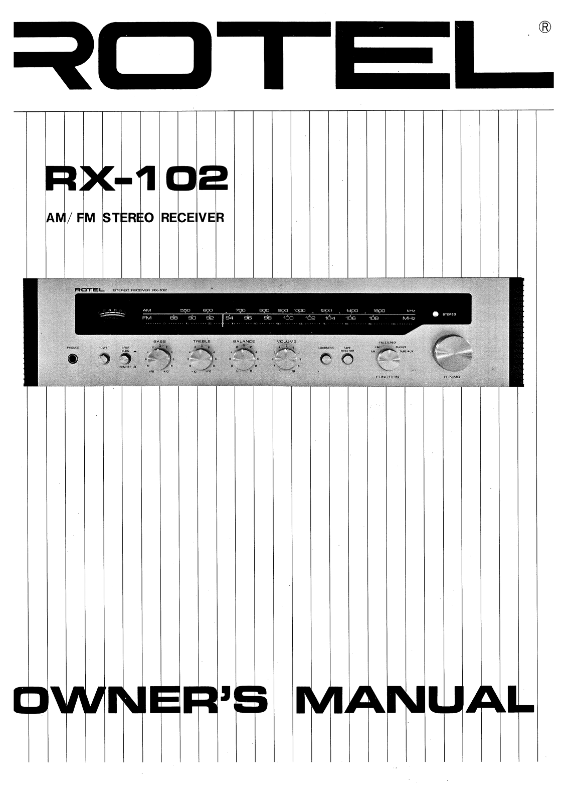 Rotel RX-102 User Manual