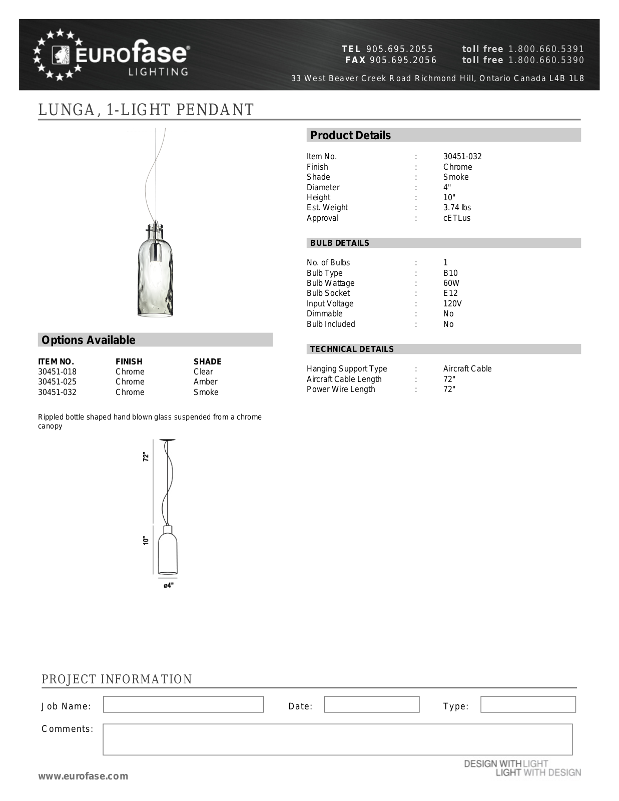 Eurofase XEO4183 Specifications - ManualMachine.com