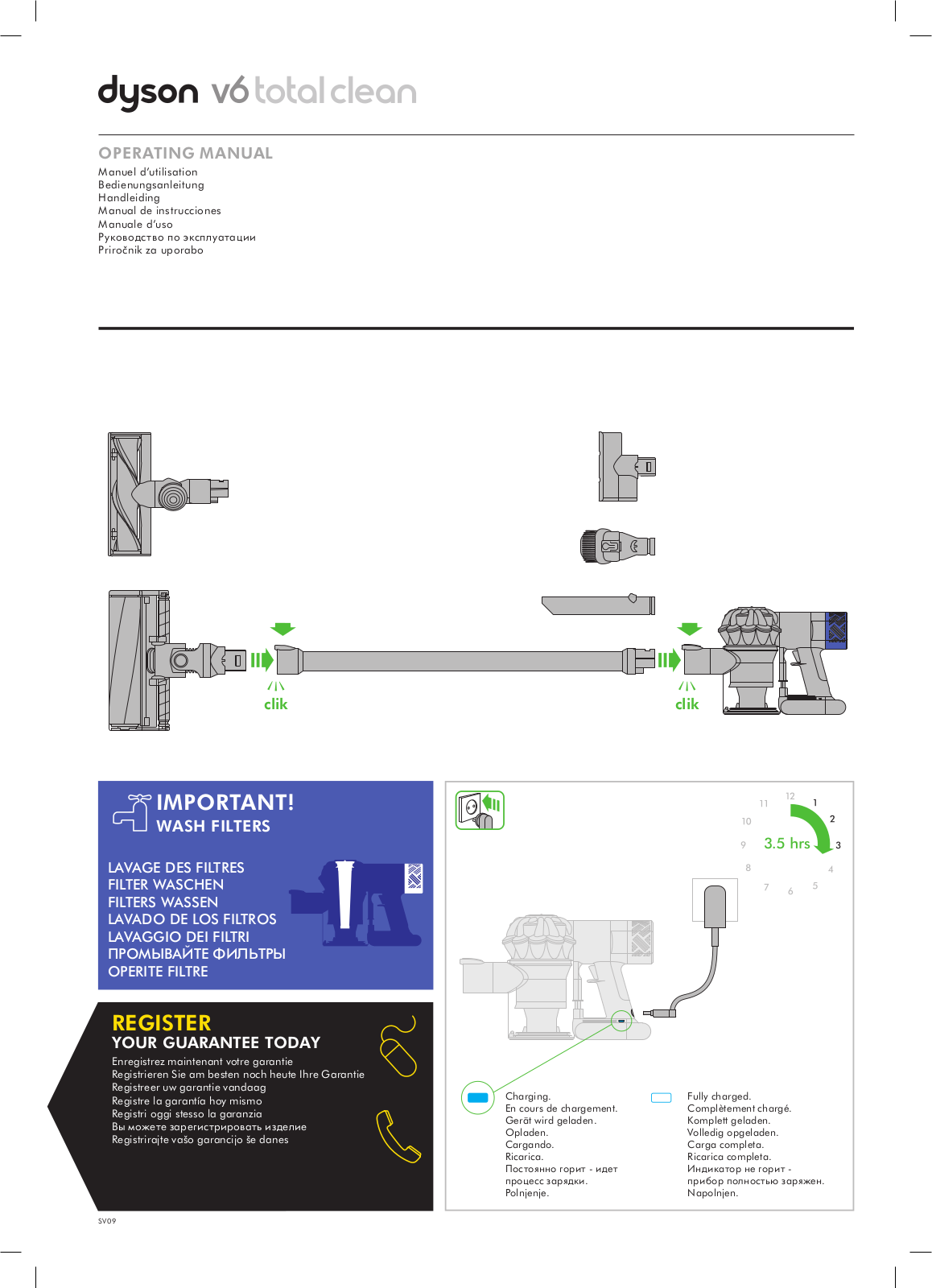 Dyson V6 Total Clean OPERATING MANUAL