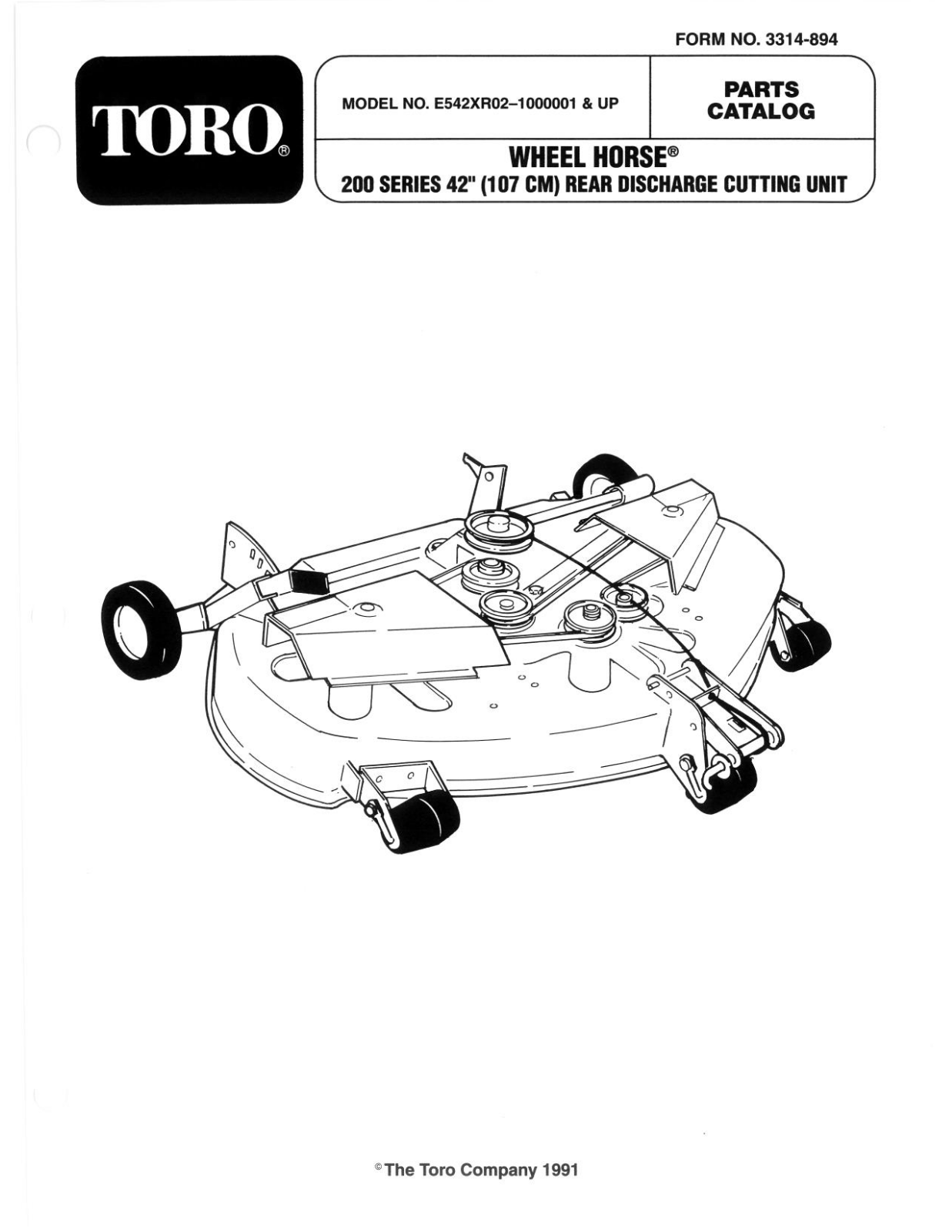 Toro E5-42XR02 Parts Catalogue