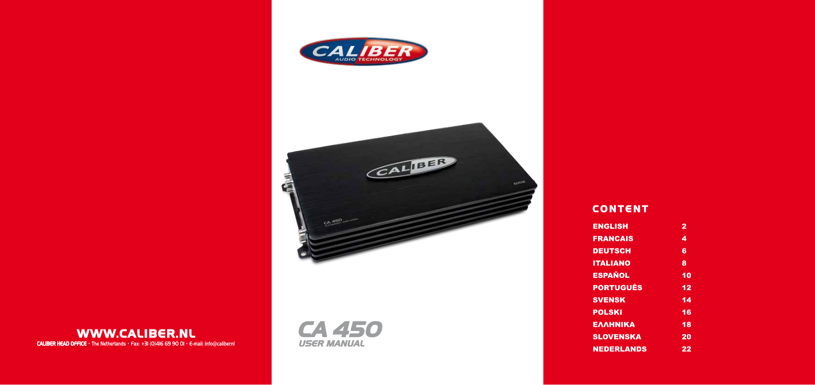 Caliber Audio Technology CA-450 User manual