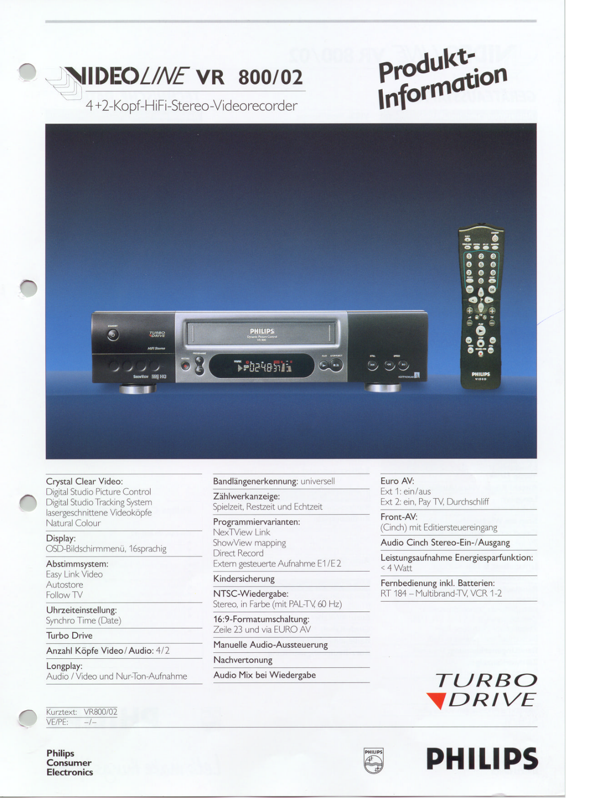 Philips VR802 User Manual