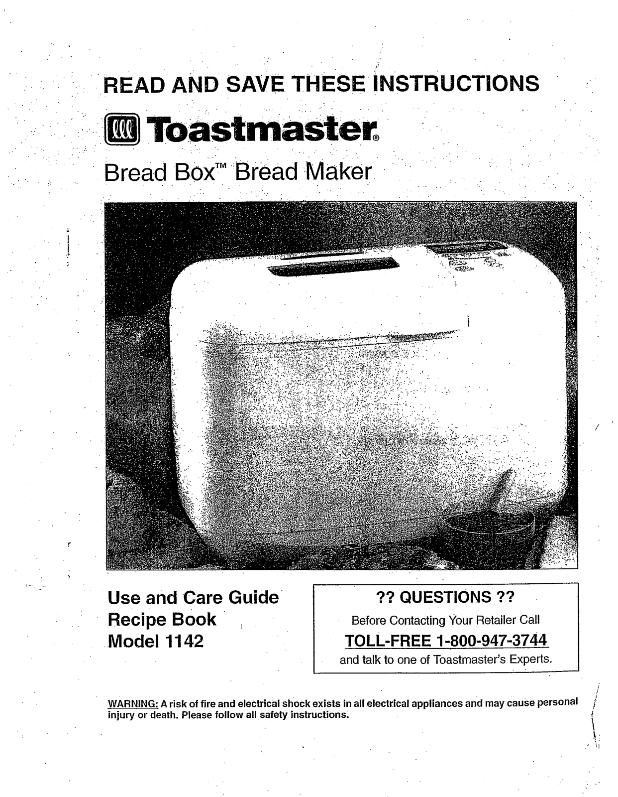 Toastmaster 1142 User Manual