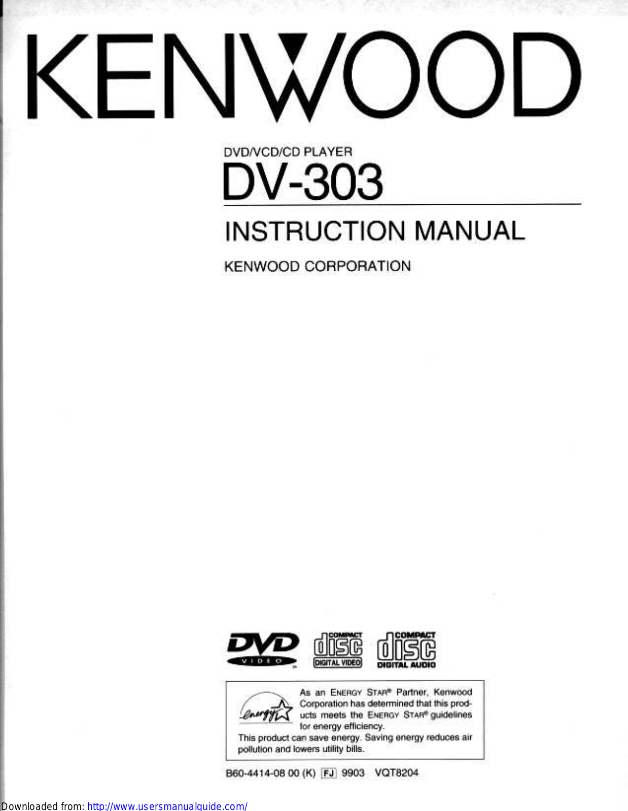 KENWOOD DV-303 User Manual