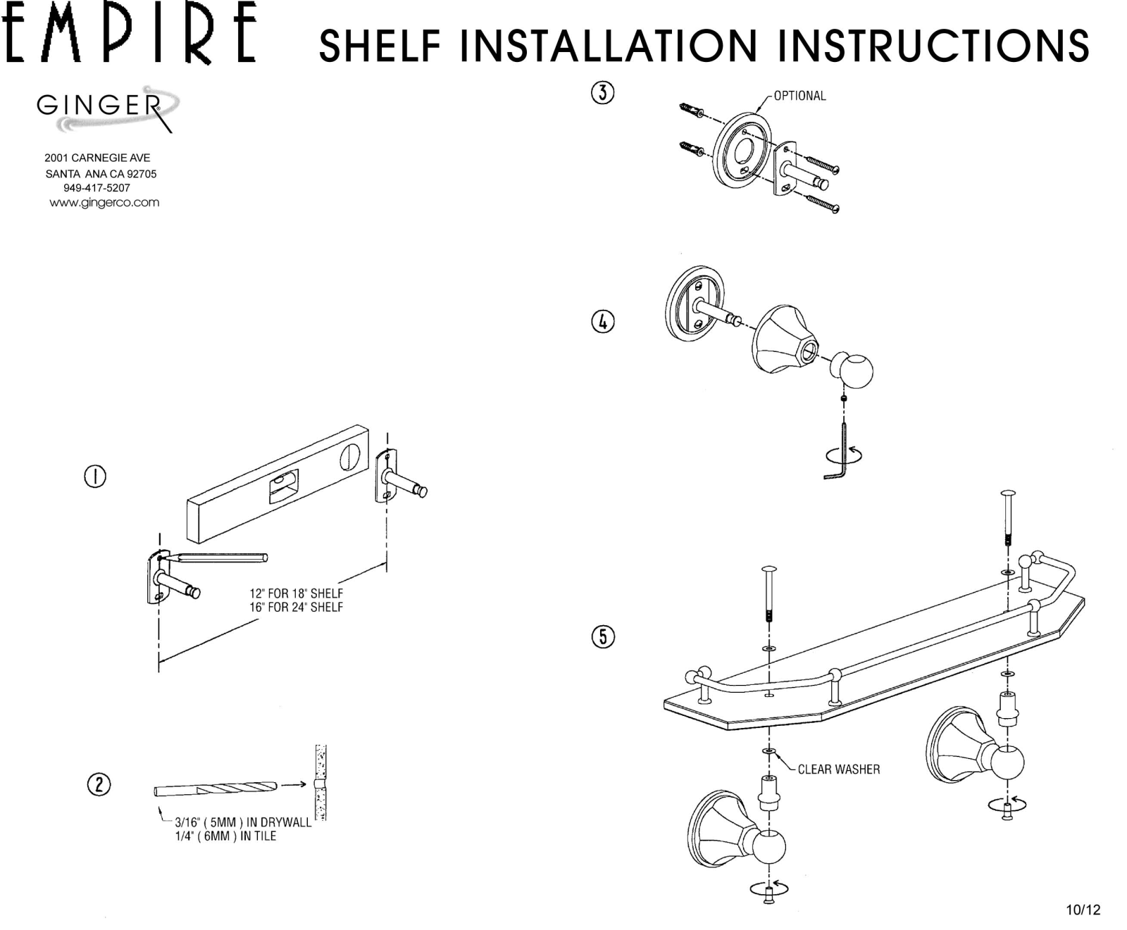 Ginger GIN1352 Installation & Assembly - ManualMachine.com