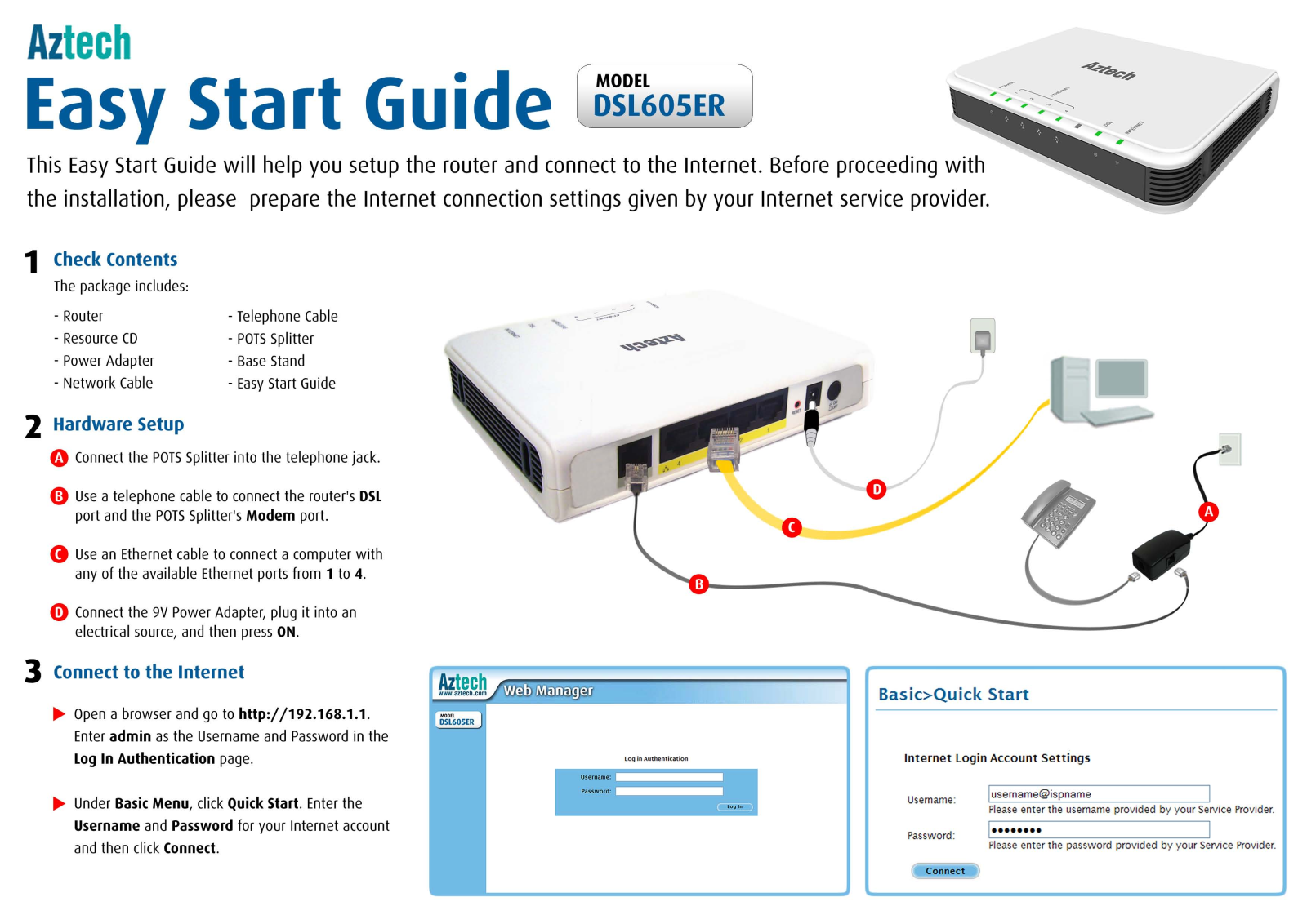 Aztech DSL605ER User Manual