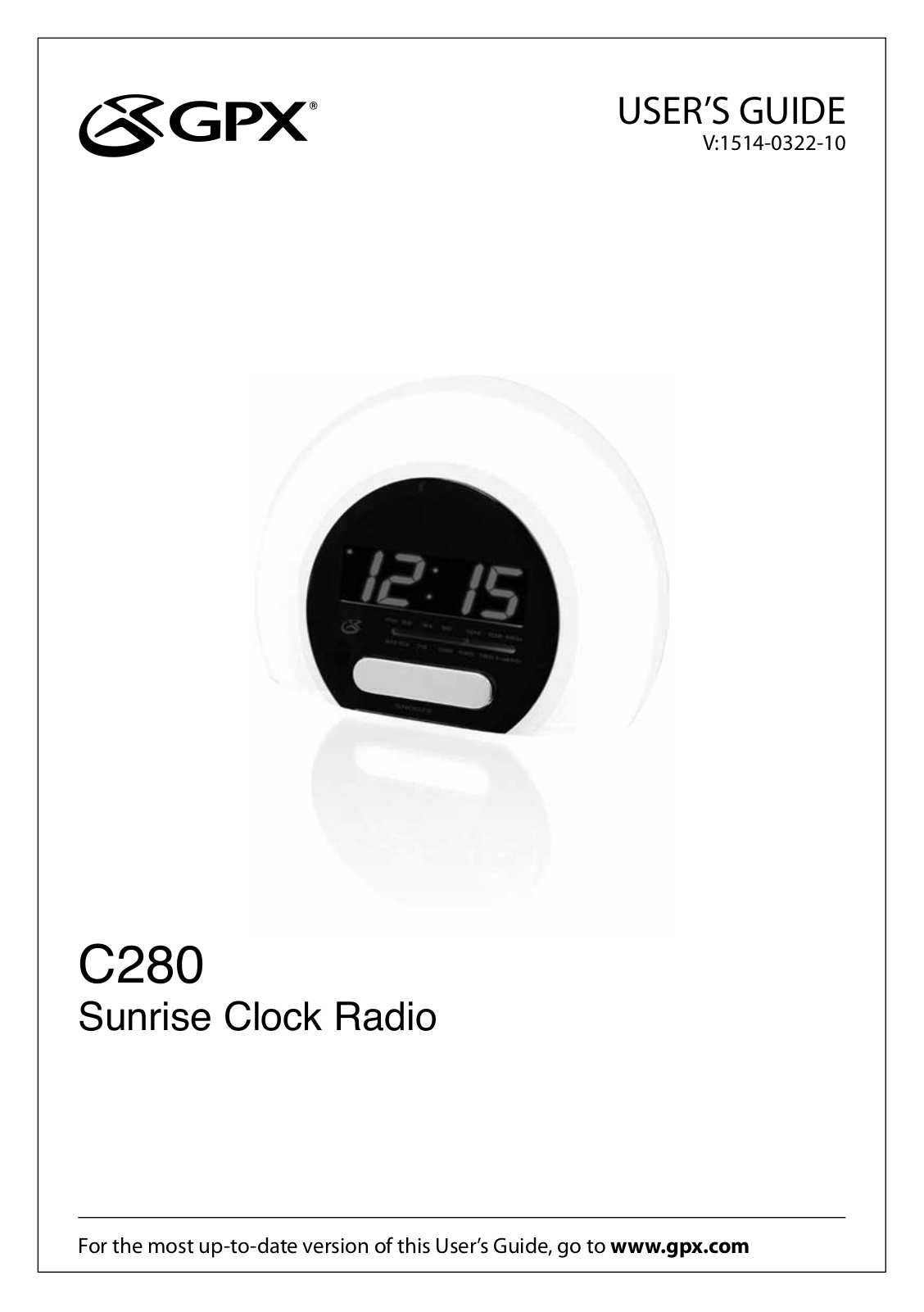 GPX C280, 1514-0322-10 User Manual