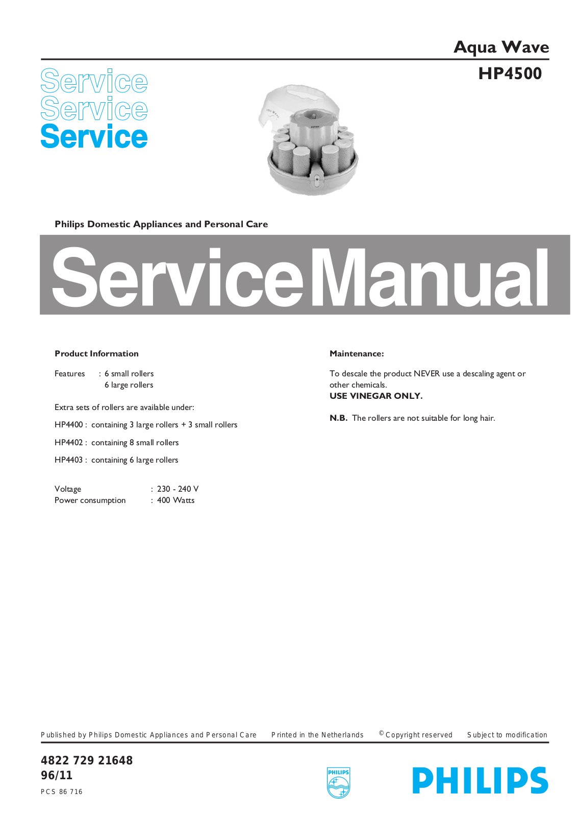 Philips HP4500 Service Manual