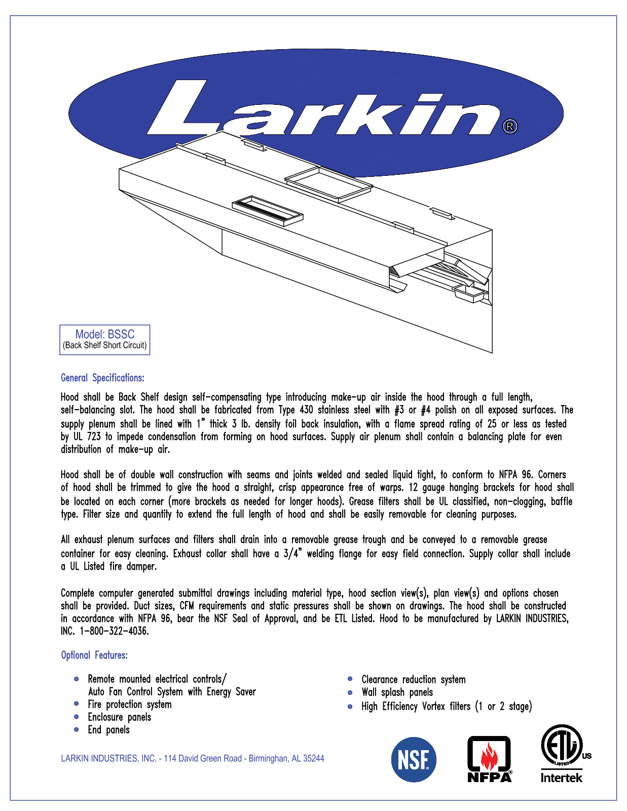 Larkin BSSC User Manual