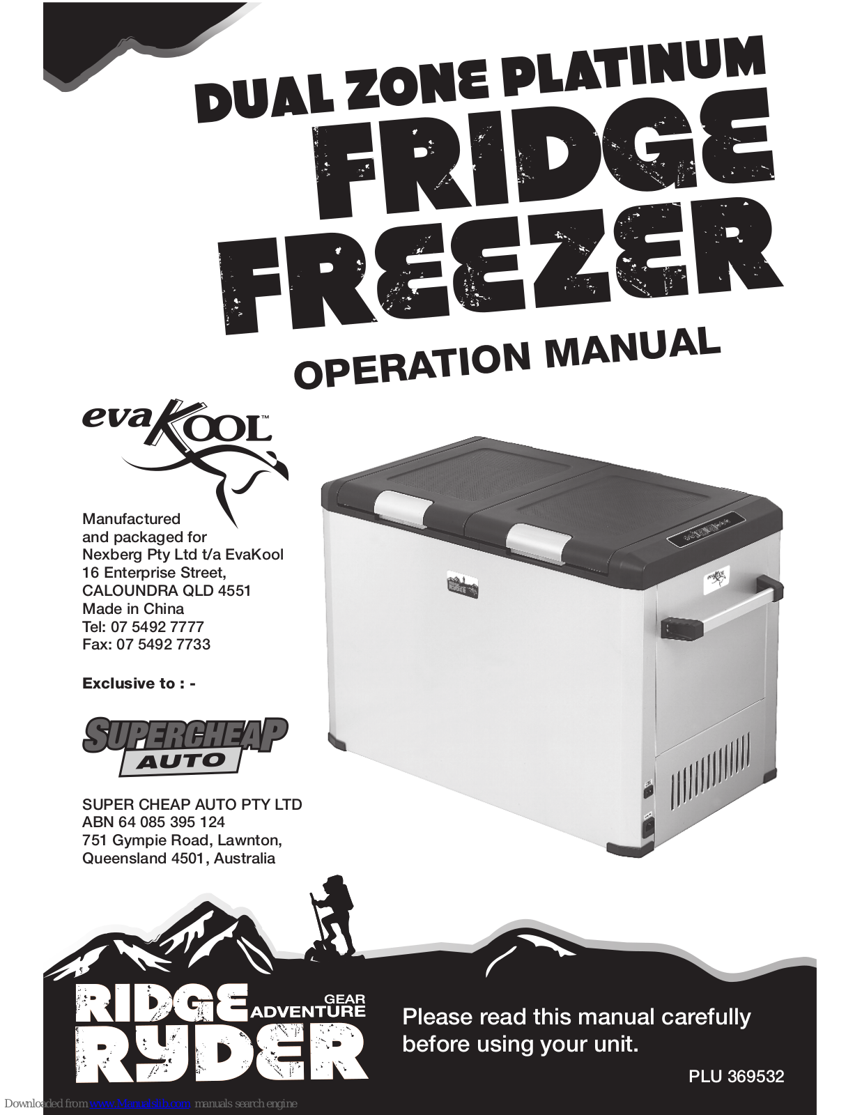 EVA KOOL RIDGE RYDER Operation Manual