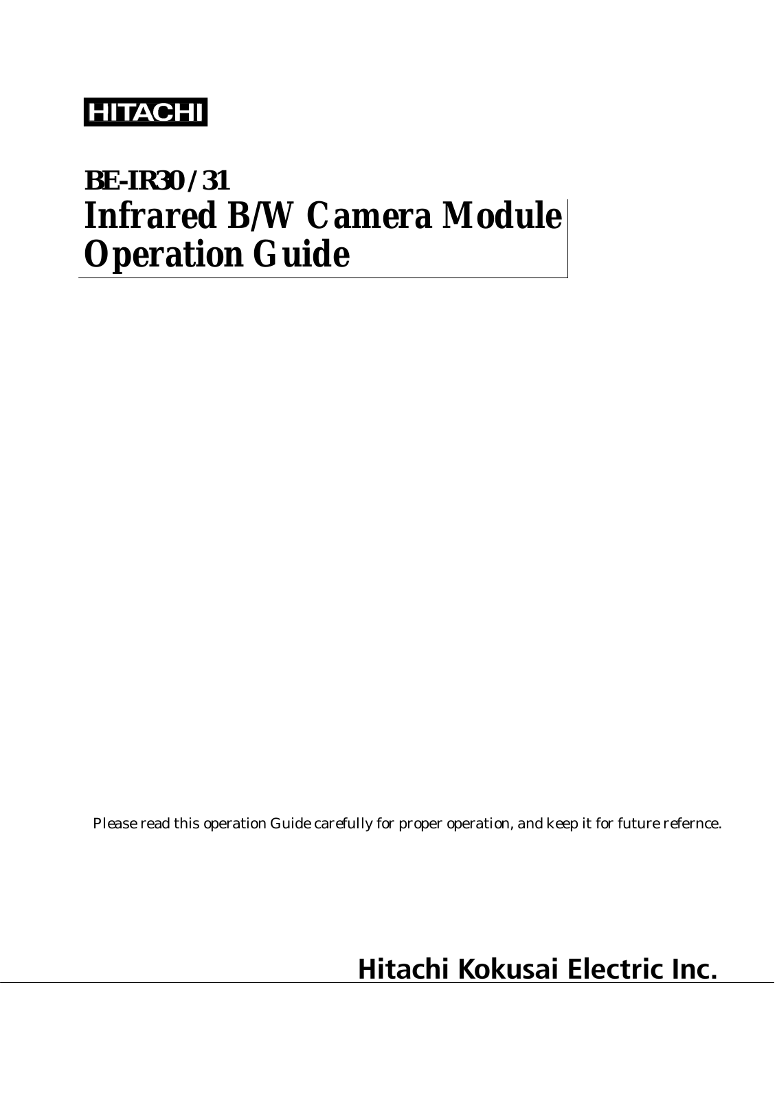 Hitachi Koki USA BE-IR3, BE-IR30, BE-IR31 User Manual