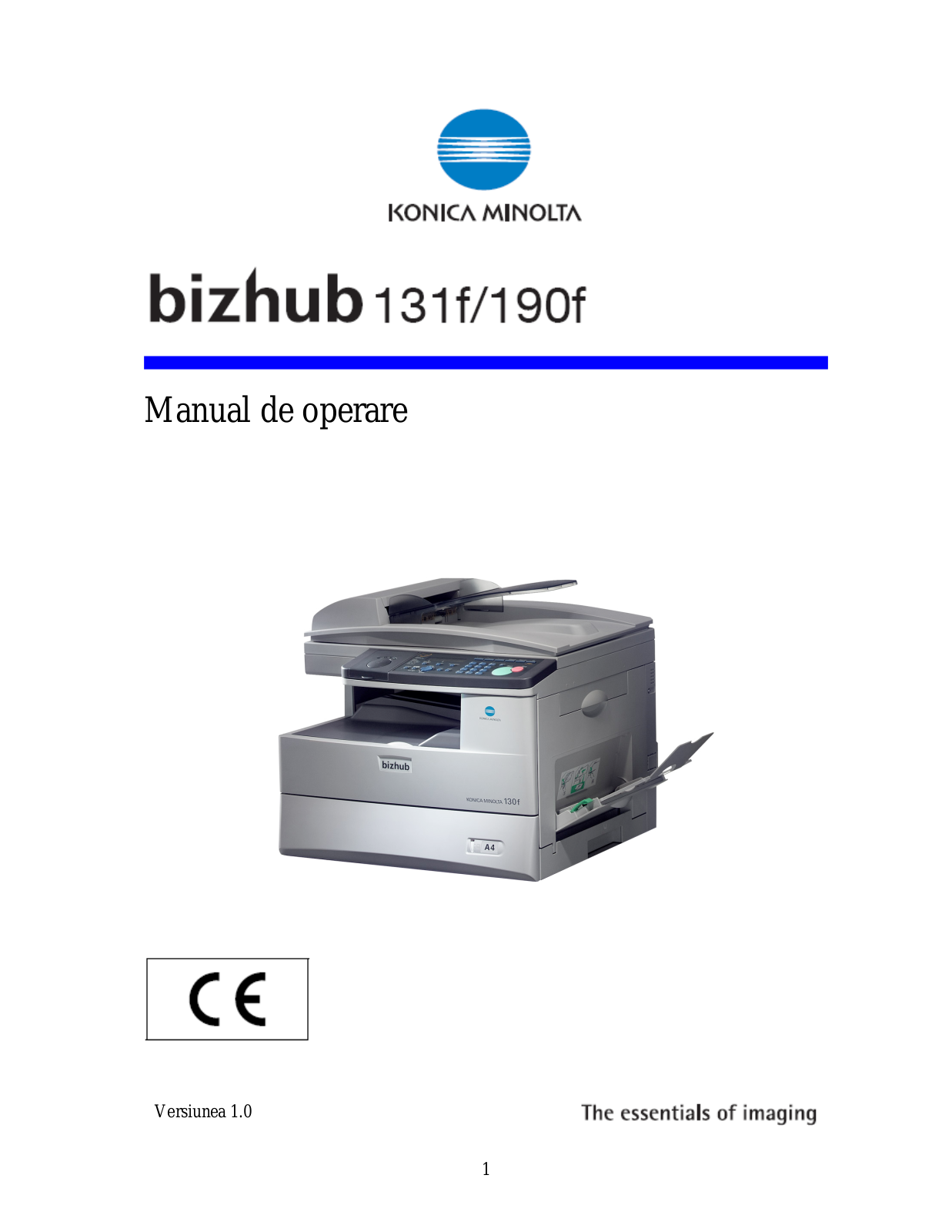 Konica minolta BIZHUB 190F, BIZHUB 131F User Manual