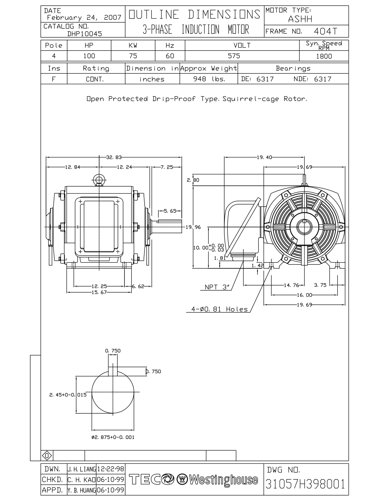 Teco DHP10045 Reference Drawing