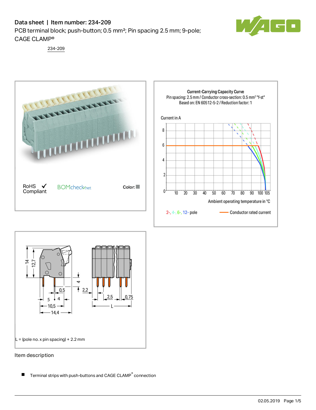 Wago 234-209 Data Sheet