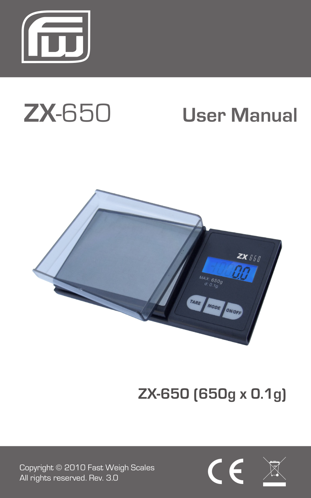 American Weigh Scales (AWS) ZX-650 User Manual