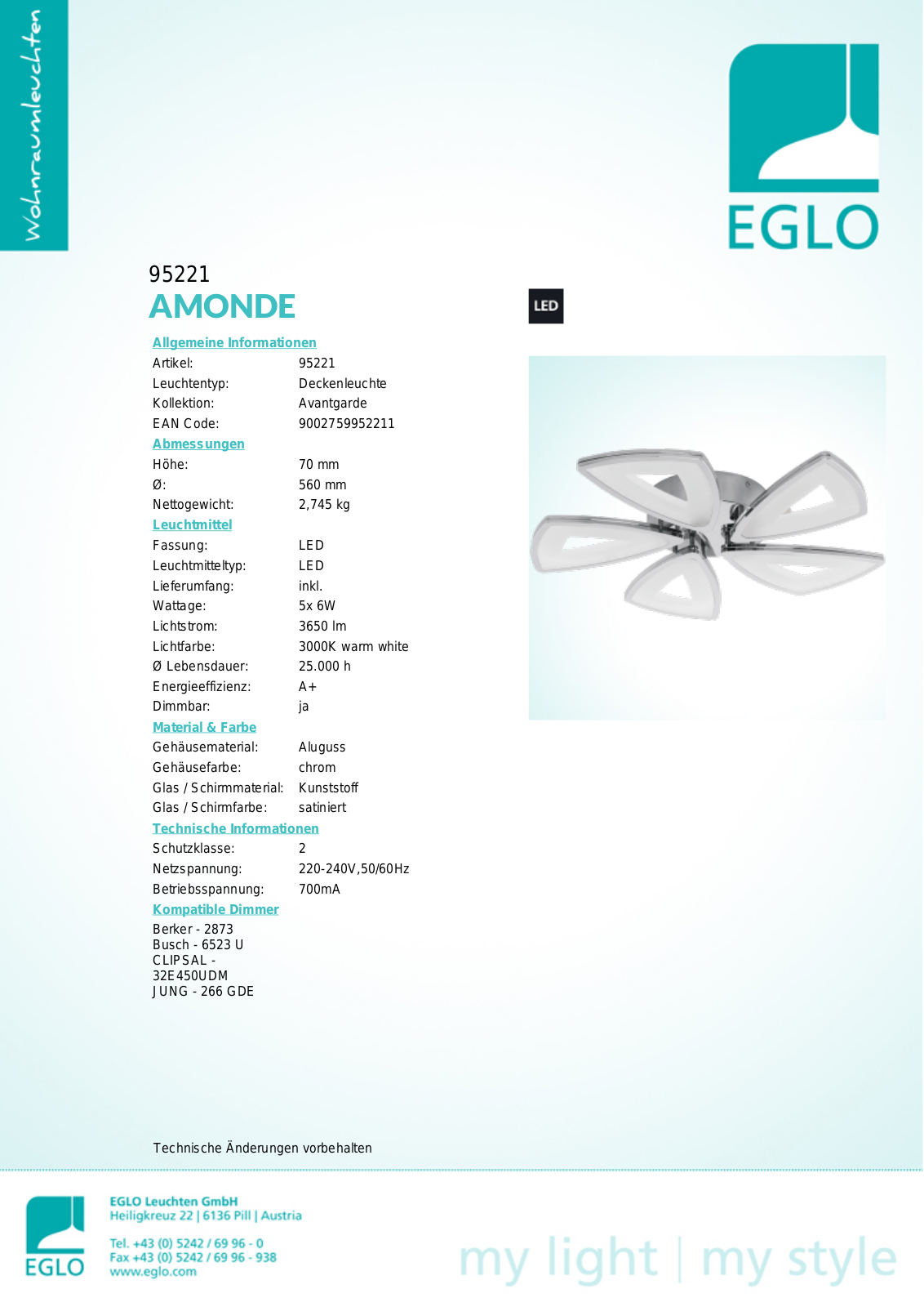 Eglo 95221 Service Manual