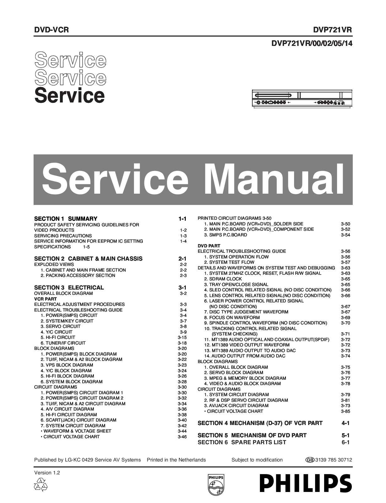 Philips DVP-721-VR Service manual