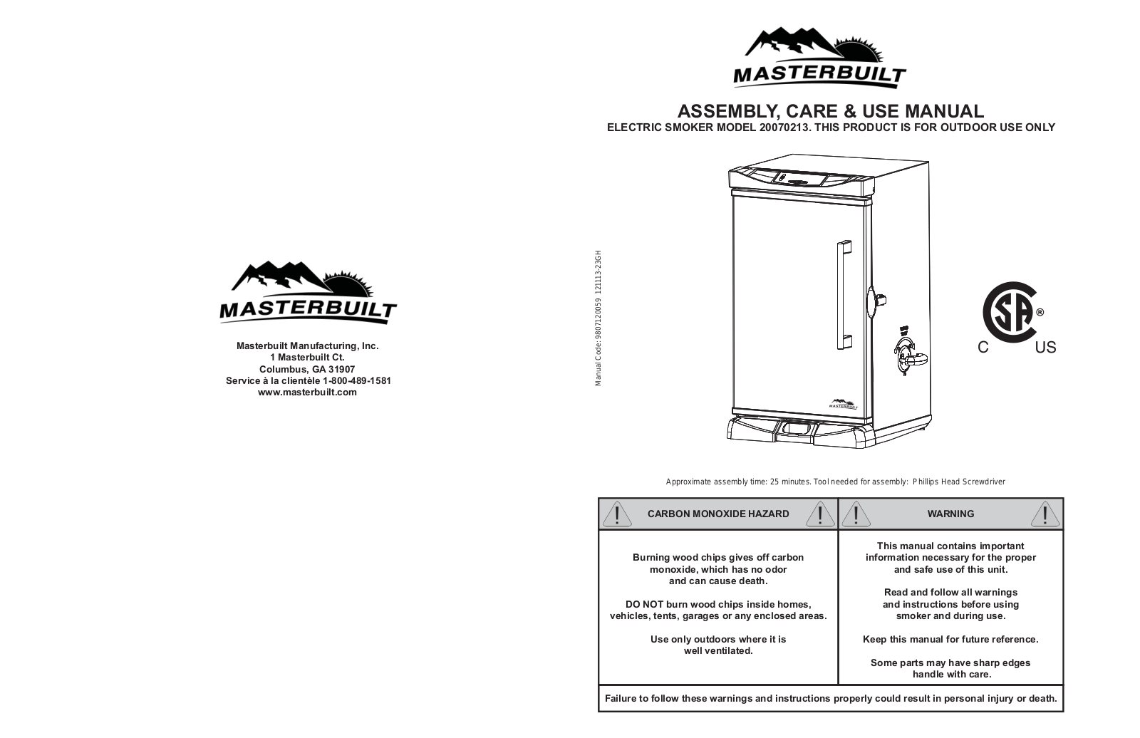 Masterbuilt 30-inch Electric Digital Smokehouse User Manual