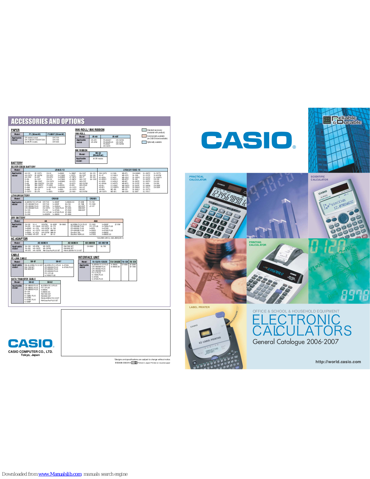 Casio SL 100VC User Manual