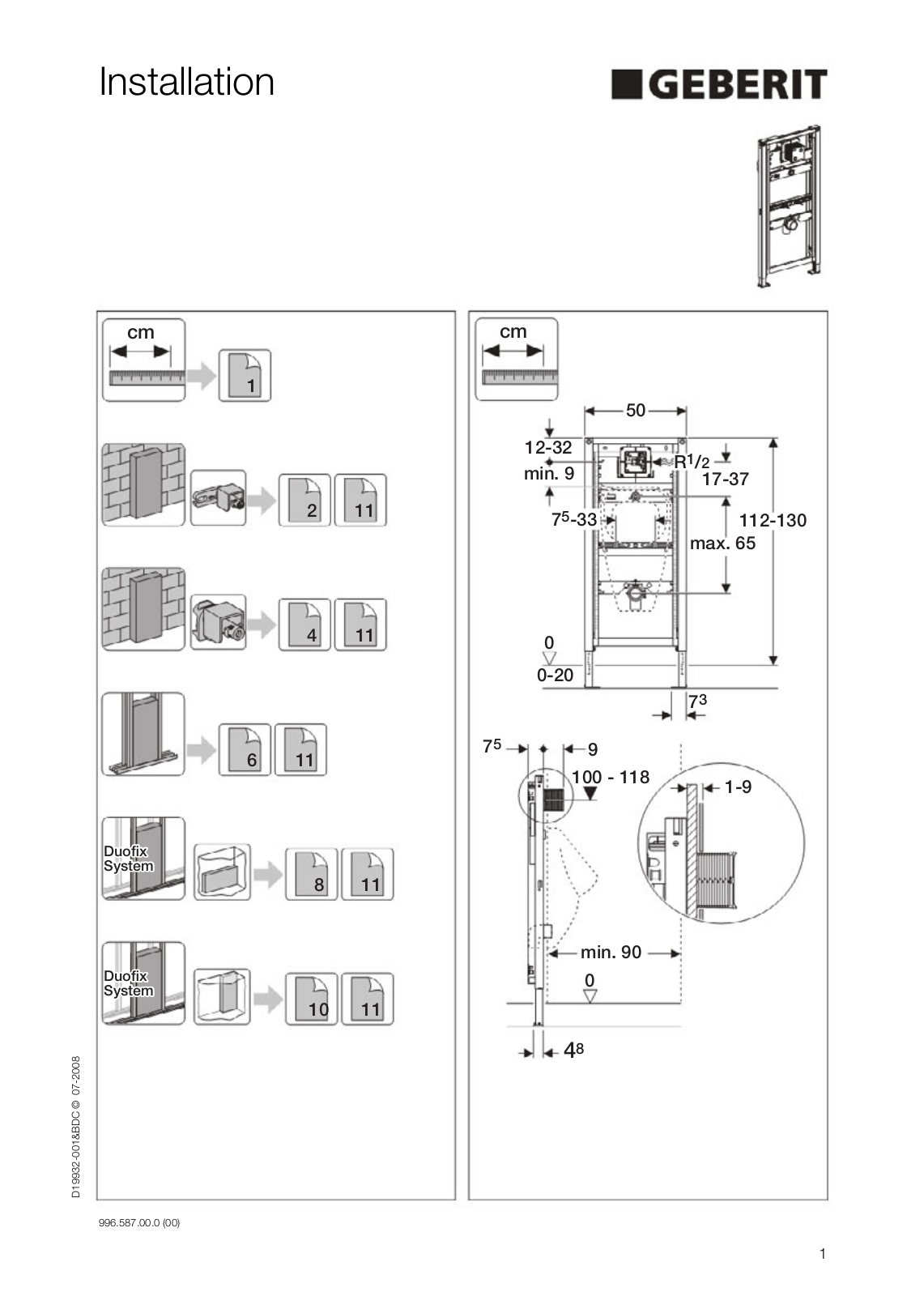 GEBERIT DUOFIX 111.616.00.1 User Manual