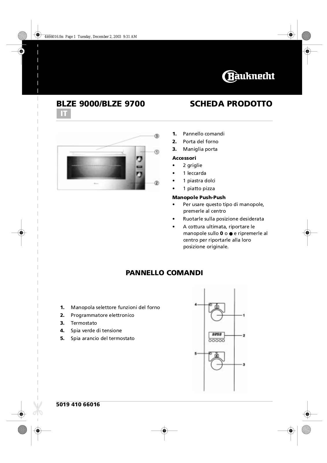 Whirlpool BLZE 9700 IN User Manual