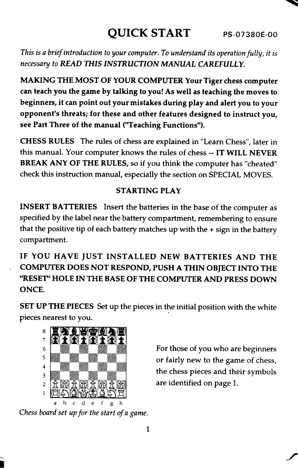 Hasbro CHESS User Manual