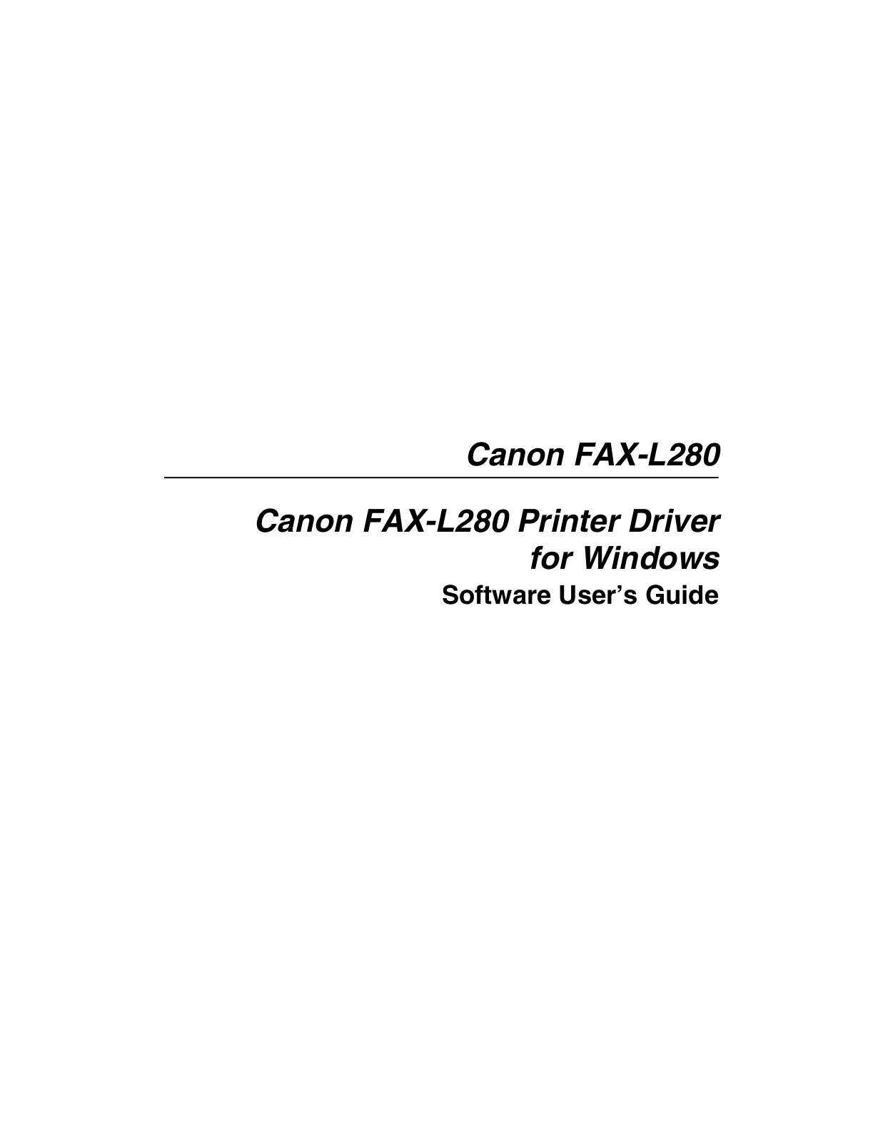 Canon L280 User Manual