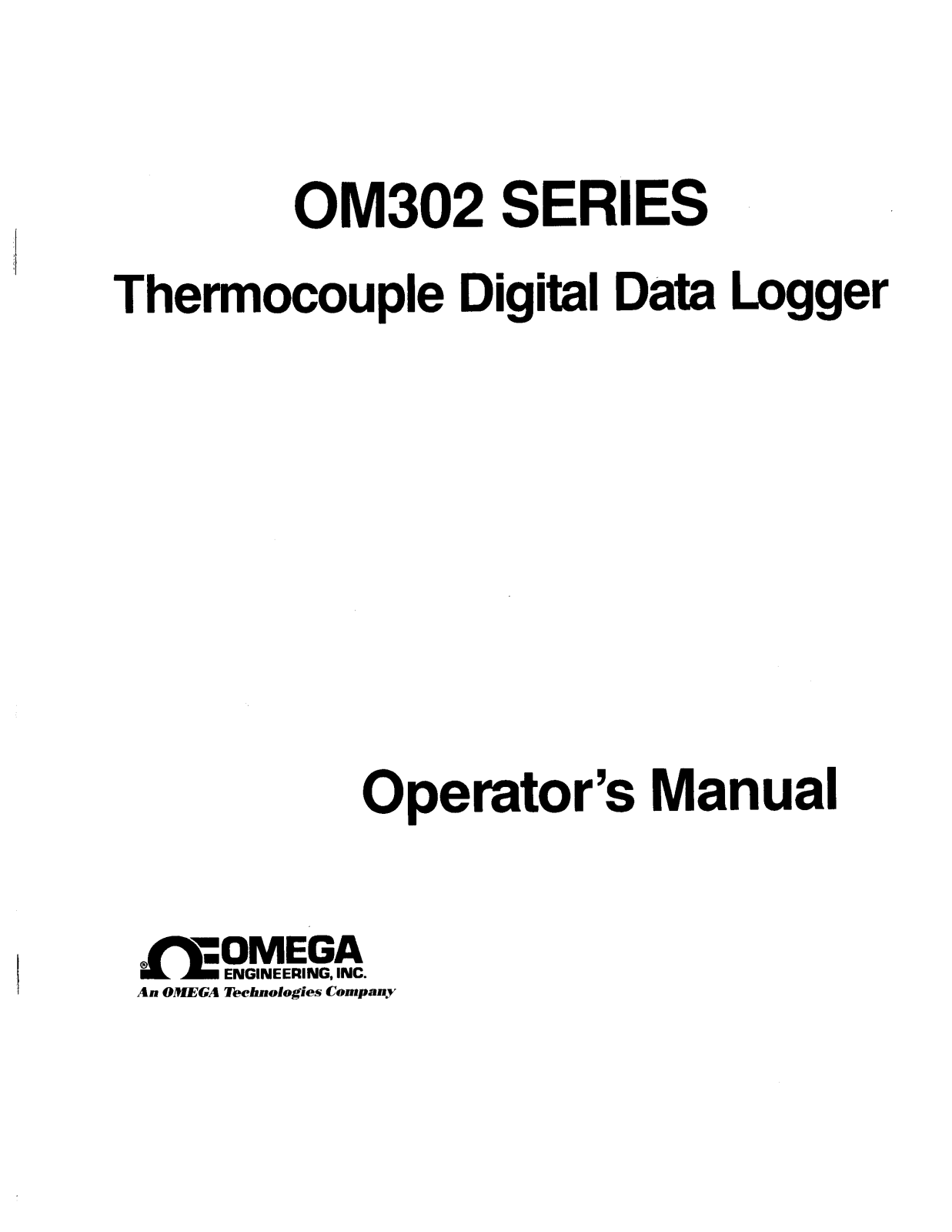 Omega Products OM302 Installation  Manual