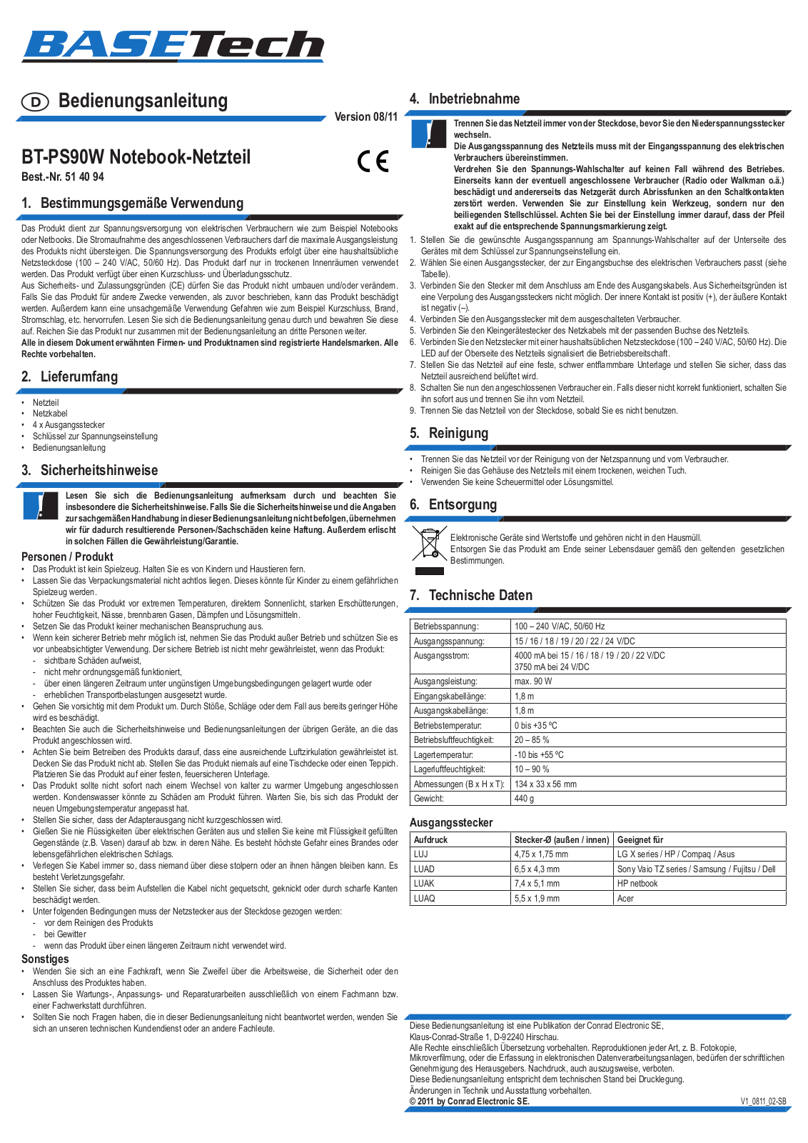 Basetech BT-PS90W User guide