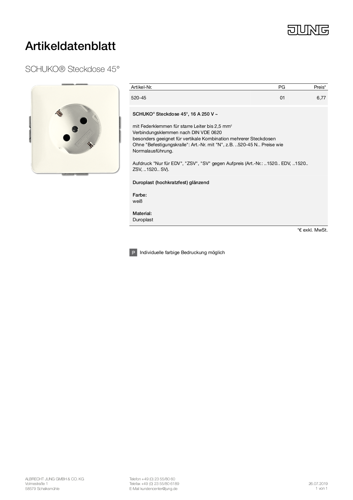 Jung 520-45 User Manual