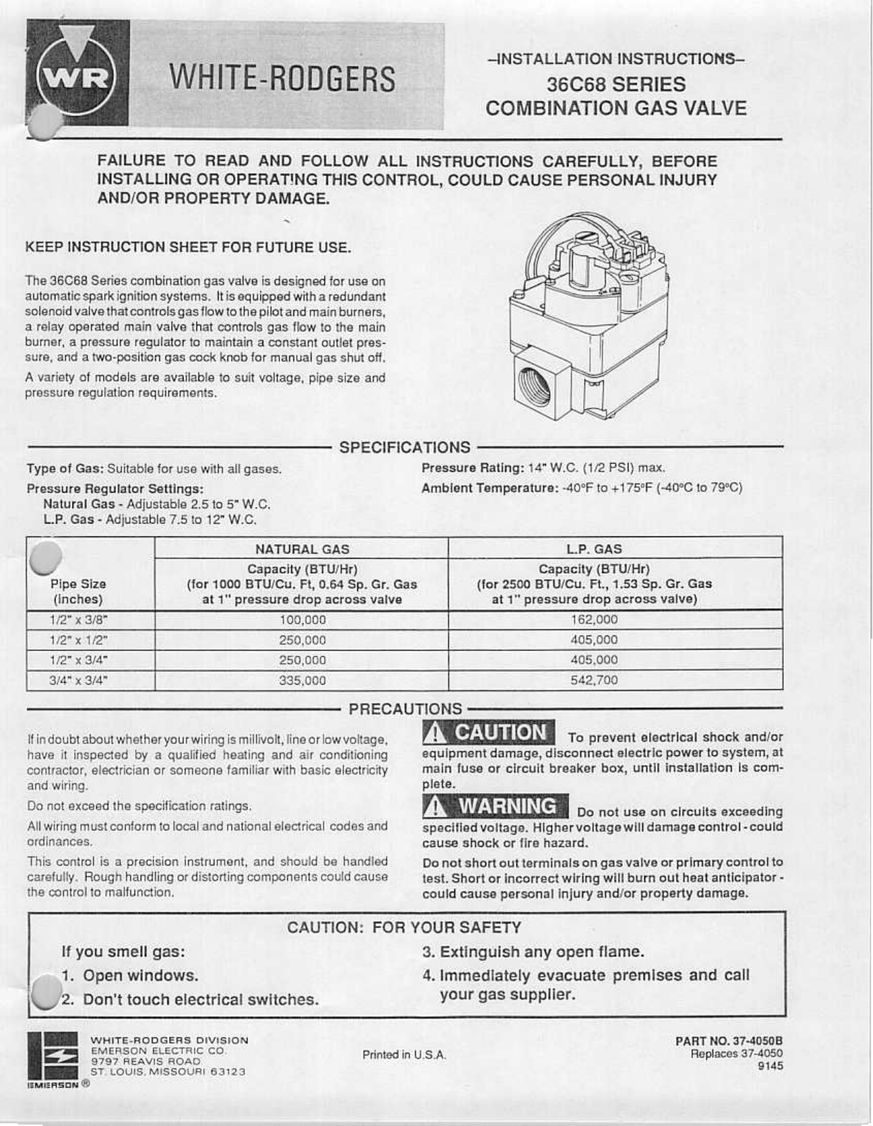 CaptiveAire 36C68 Installation  Manual