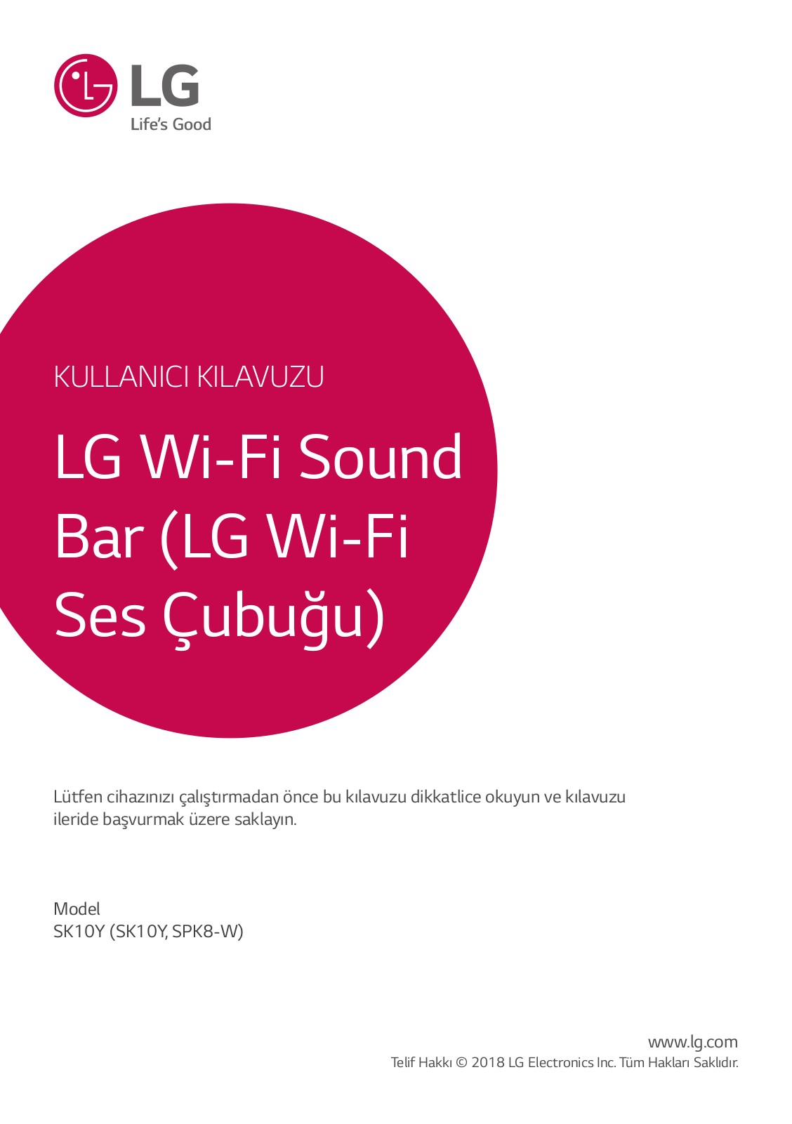 LG SK10Y Owner’s Manual