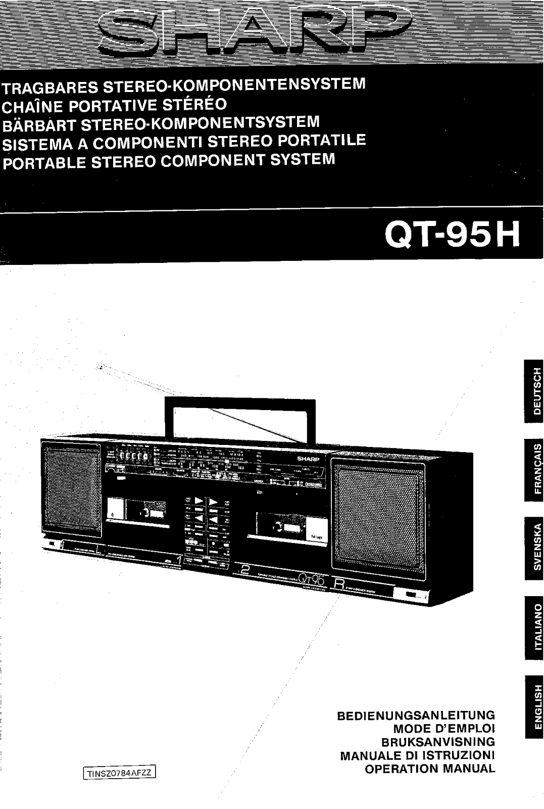 Sharp QT-95H User Manual