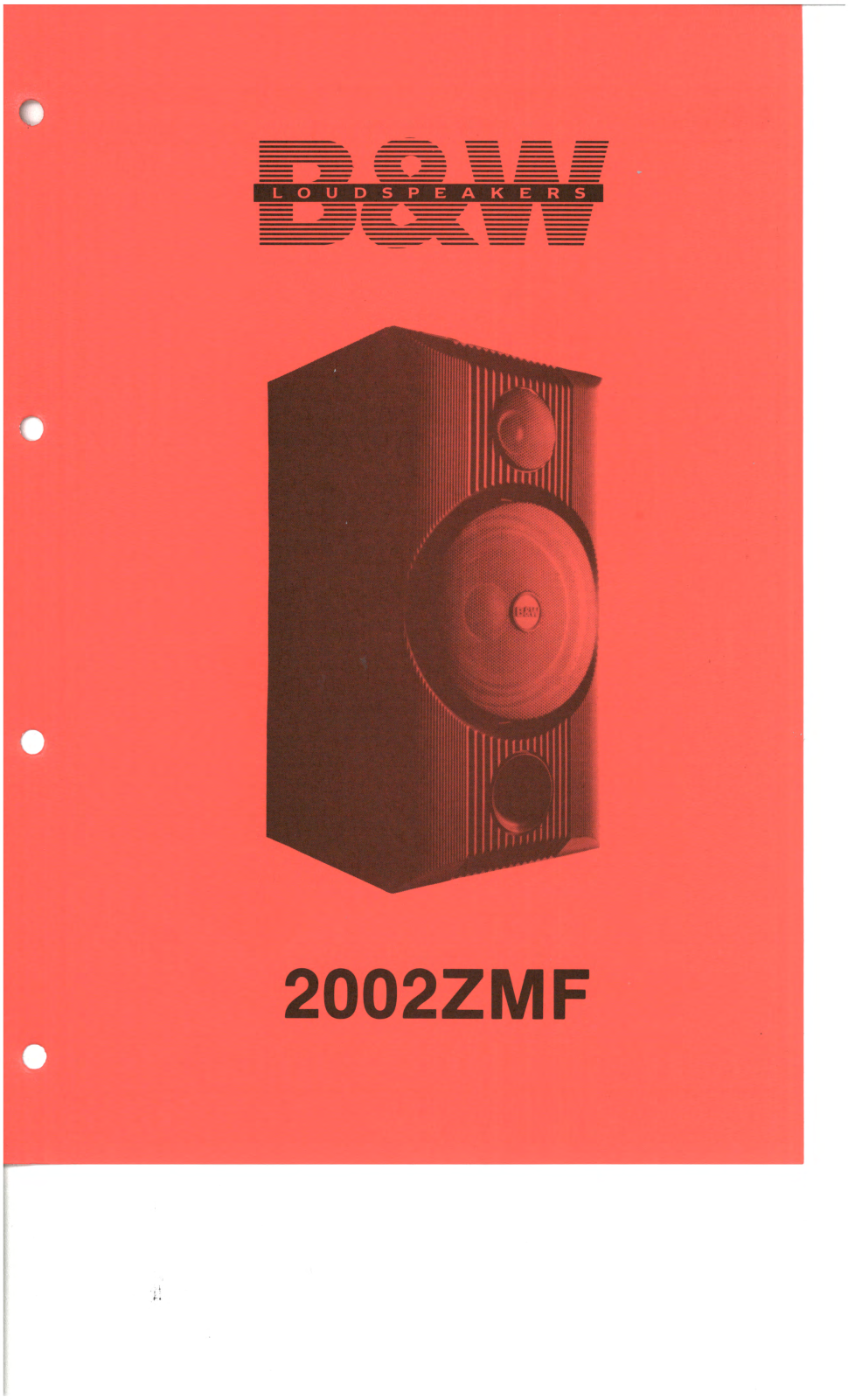 Bowers and Wilkins 2002-ZMF Service manual