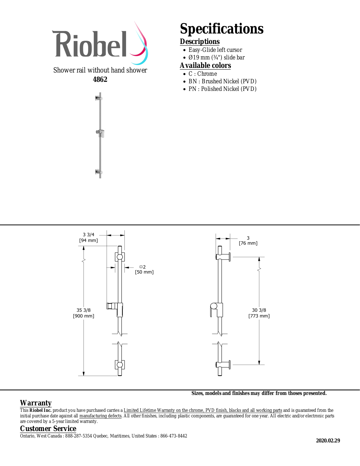 Riobel 4862C Specifications - ManualMachine.com