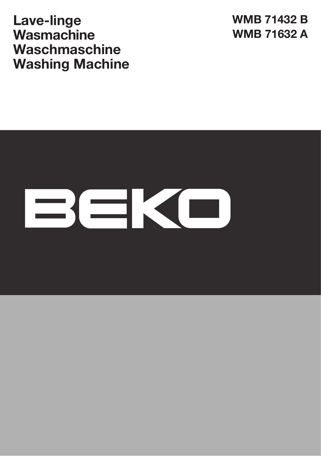 Beko WMB 71432 B, WMB 71632 A User manual