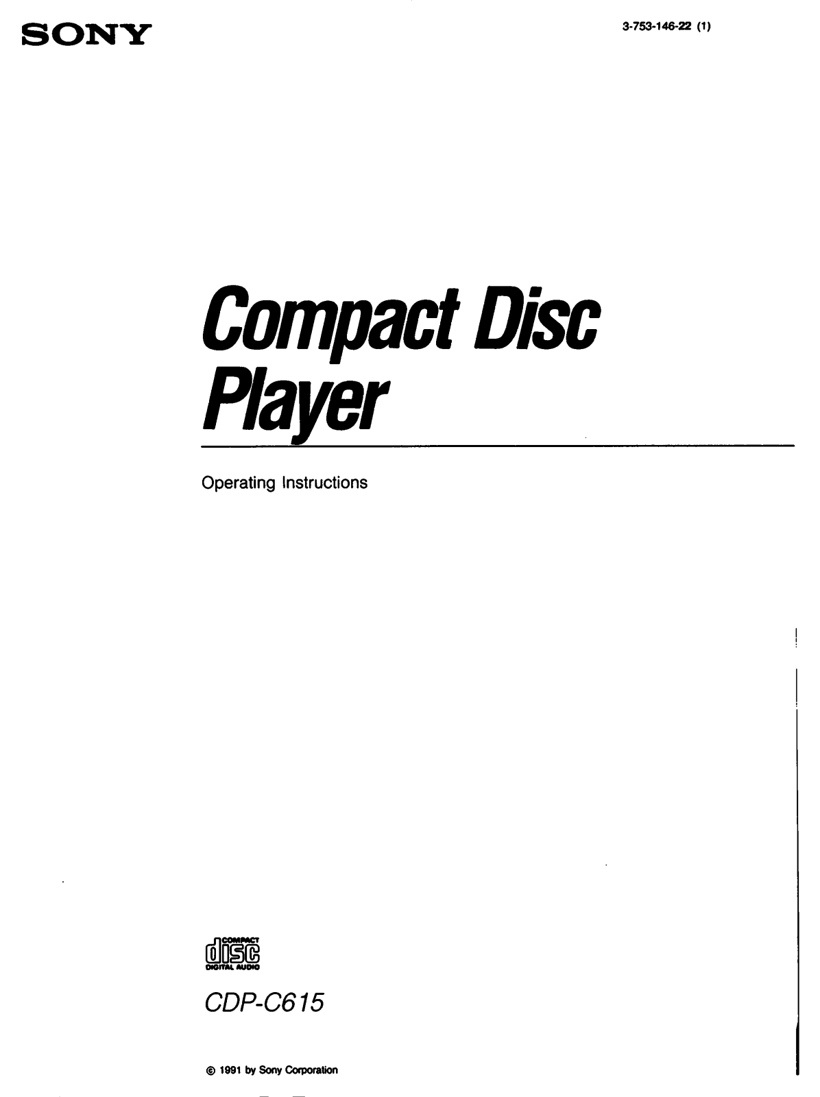 Sony CDP-C615 User Manual