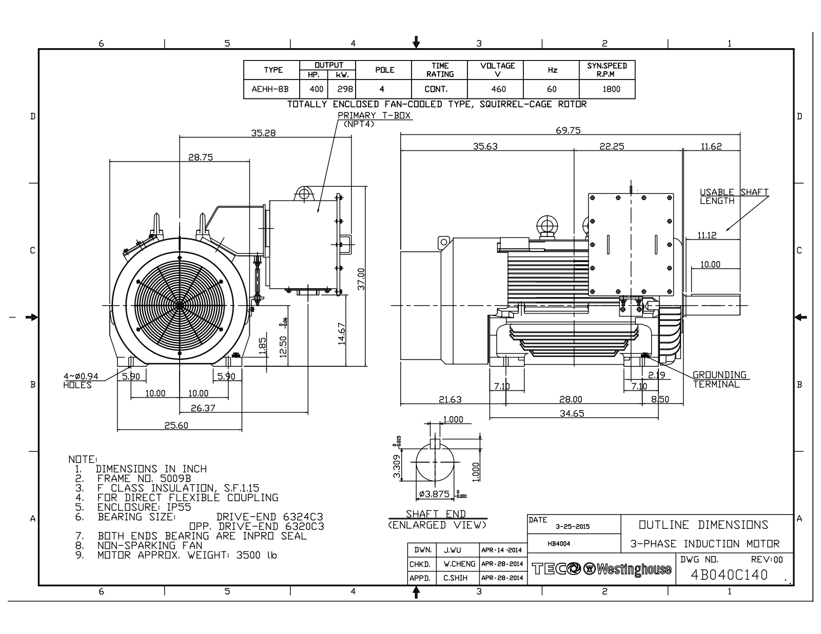 Teco HB4004 Reference Drawing