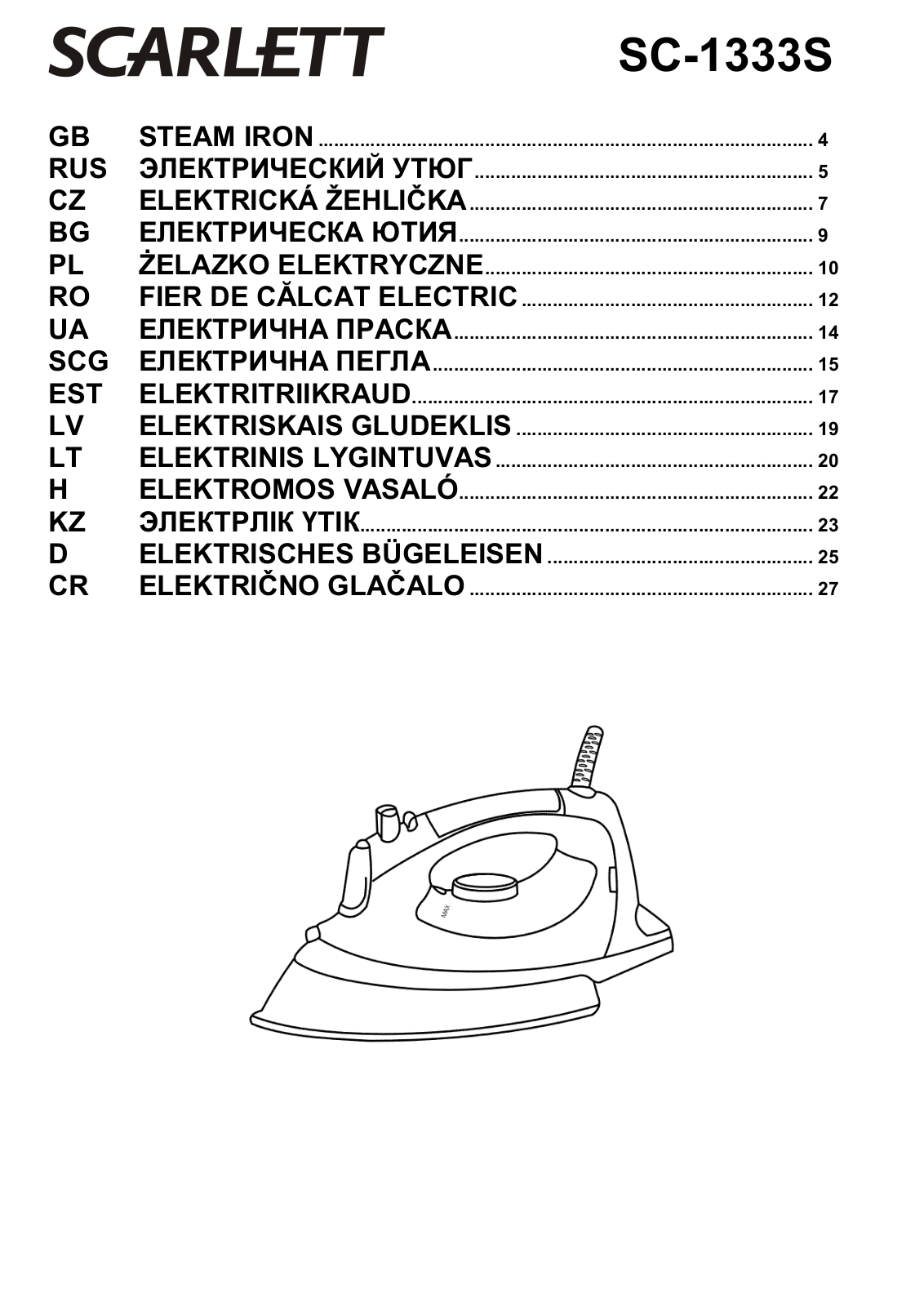 Scarlett SC-1333S User manual