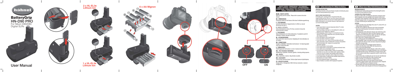 hahnel HL-HN-D90PRO User manual