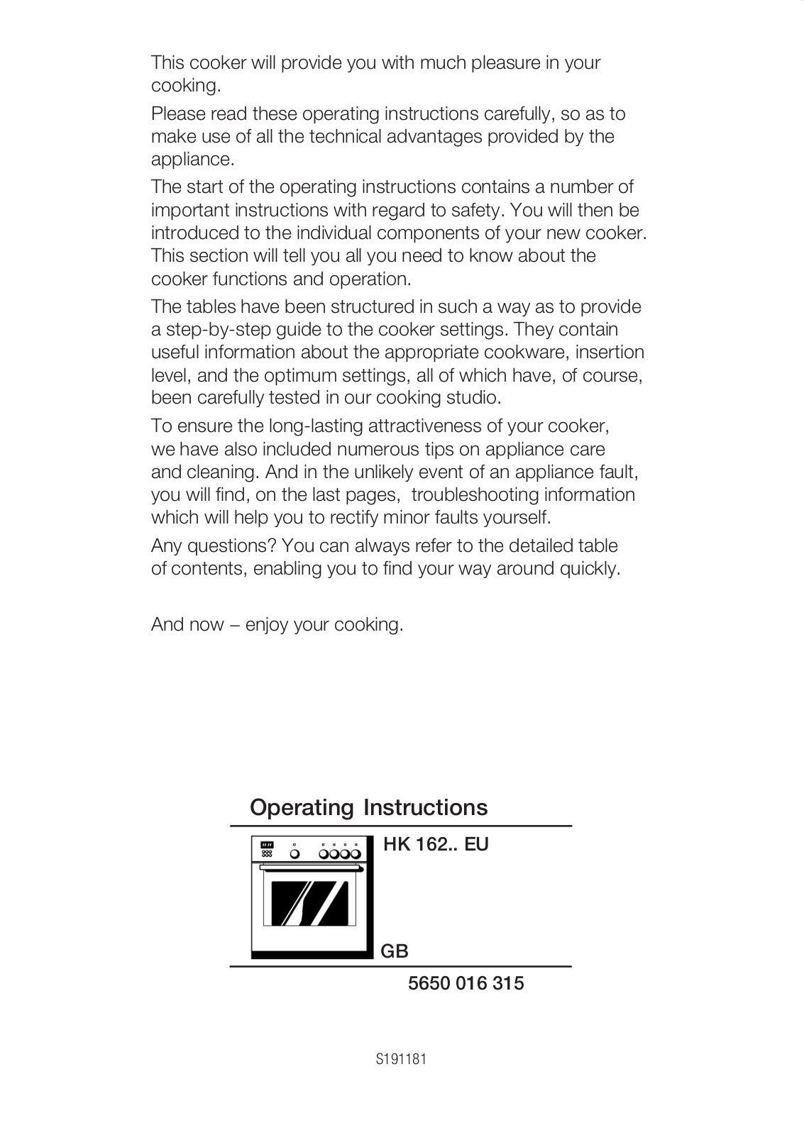 Siemens HK16255EU, HK16265EU, HK16225EU Operating instructions