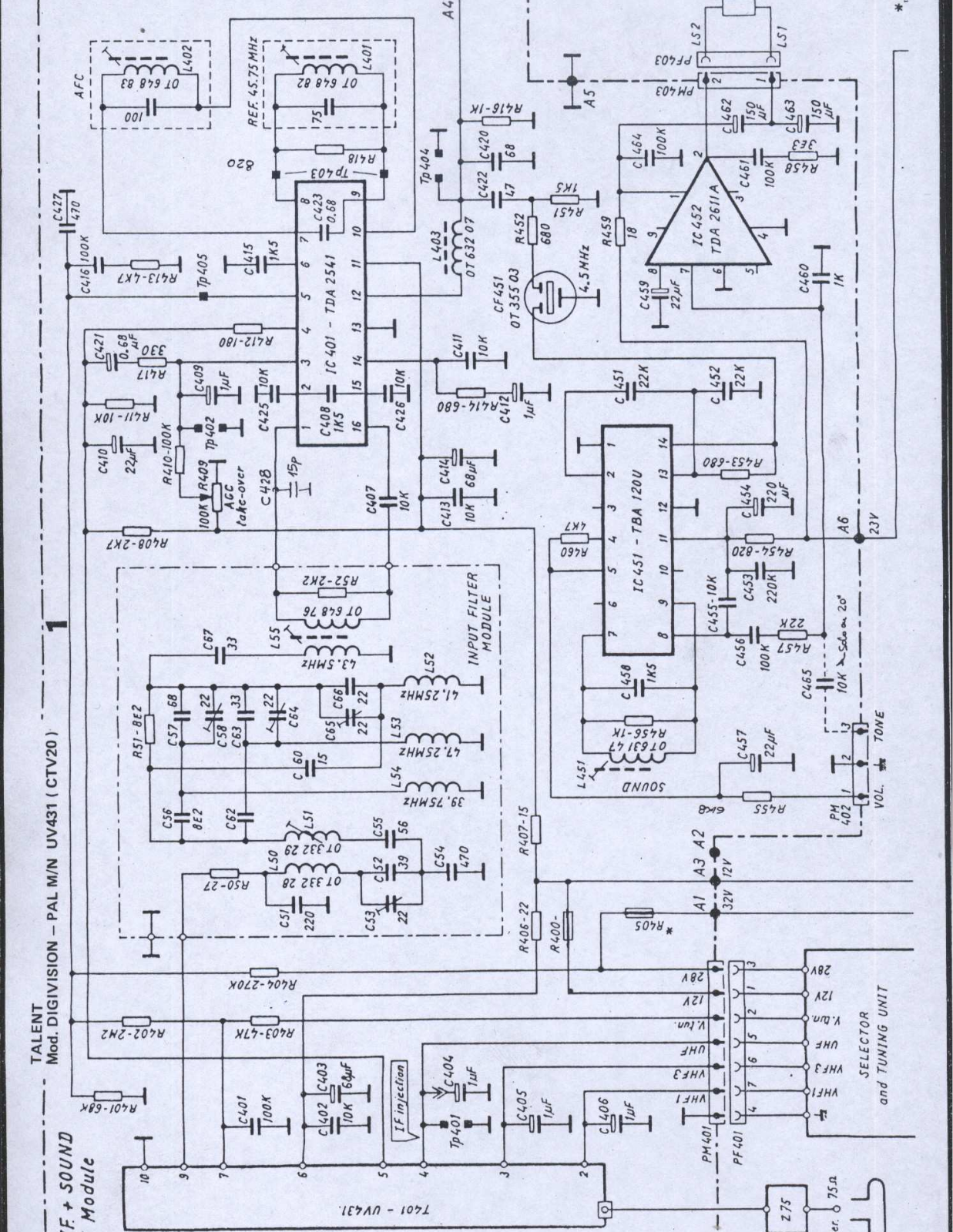 TALENT DIGIVISION CTV20 Schematic