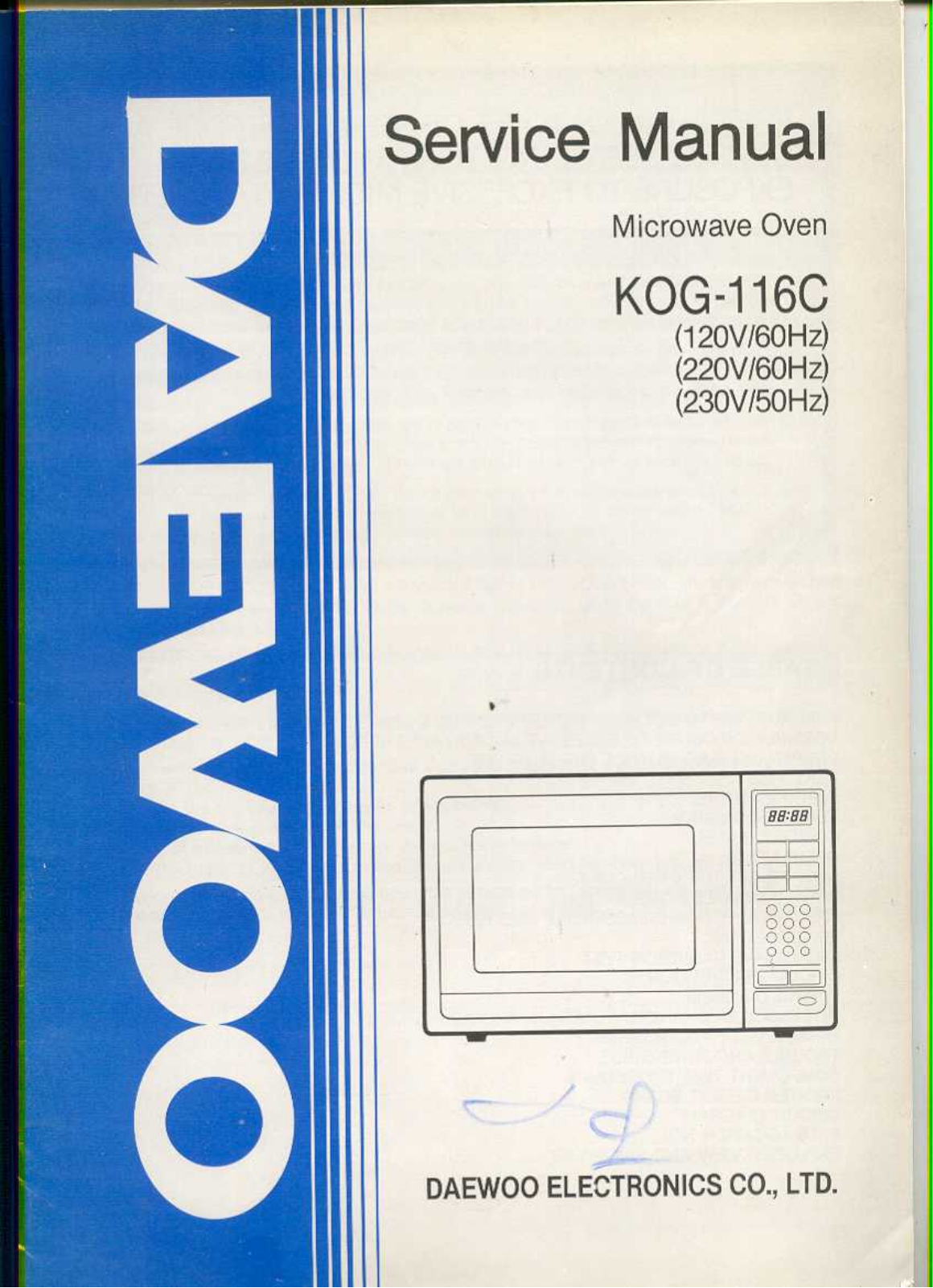Daewoo KOG-116C Service Manual