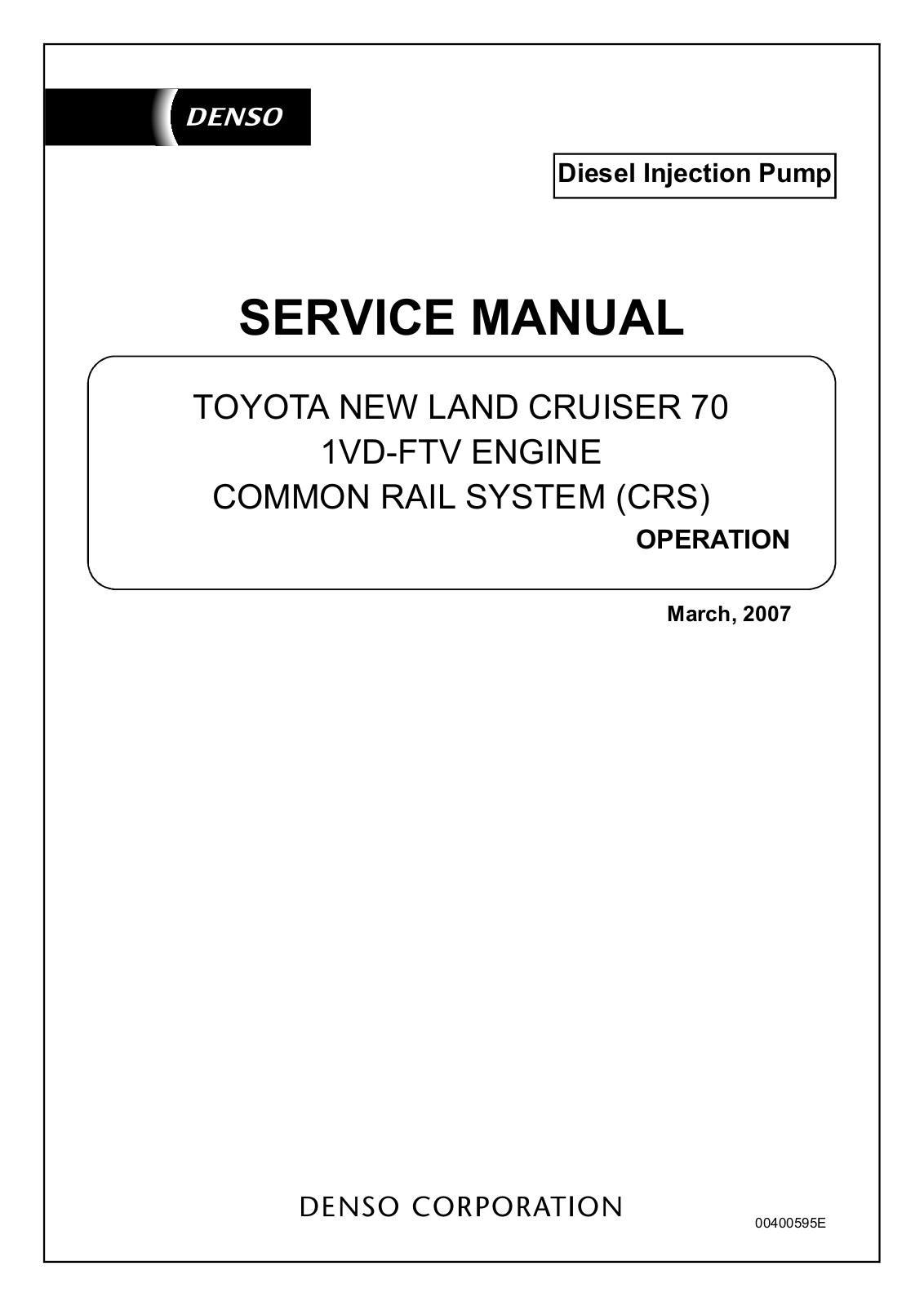 Toyota Land Cruiser 2007 User Manual