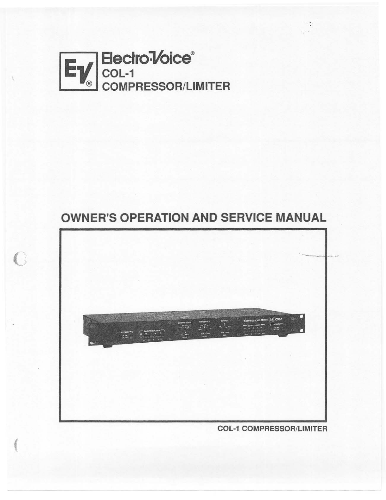 Electro-voice COL-1 User Manual