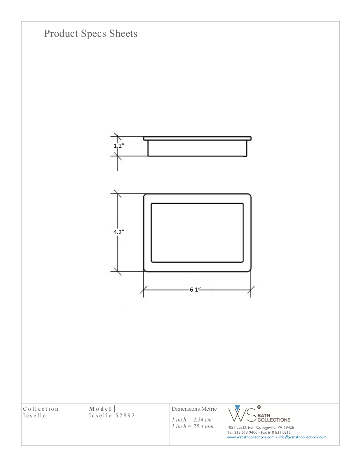 WS Bath Collections WSO3718 Specifications - ManualMachine.com